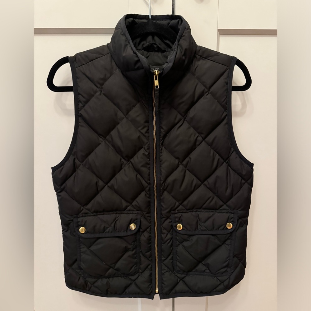J. Crew Black Puffer Vest
